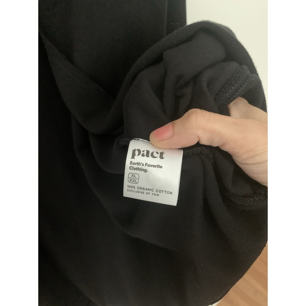 Pact 100% Organic Cotton Airplane Wrap Cardigan Black XL/XXL Travel Packable - Picture 9 of 12